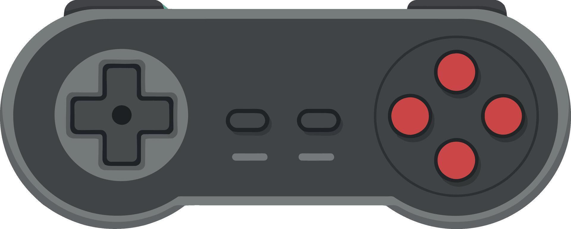 Retro game controller with red buttons and gray design illustration vector