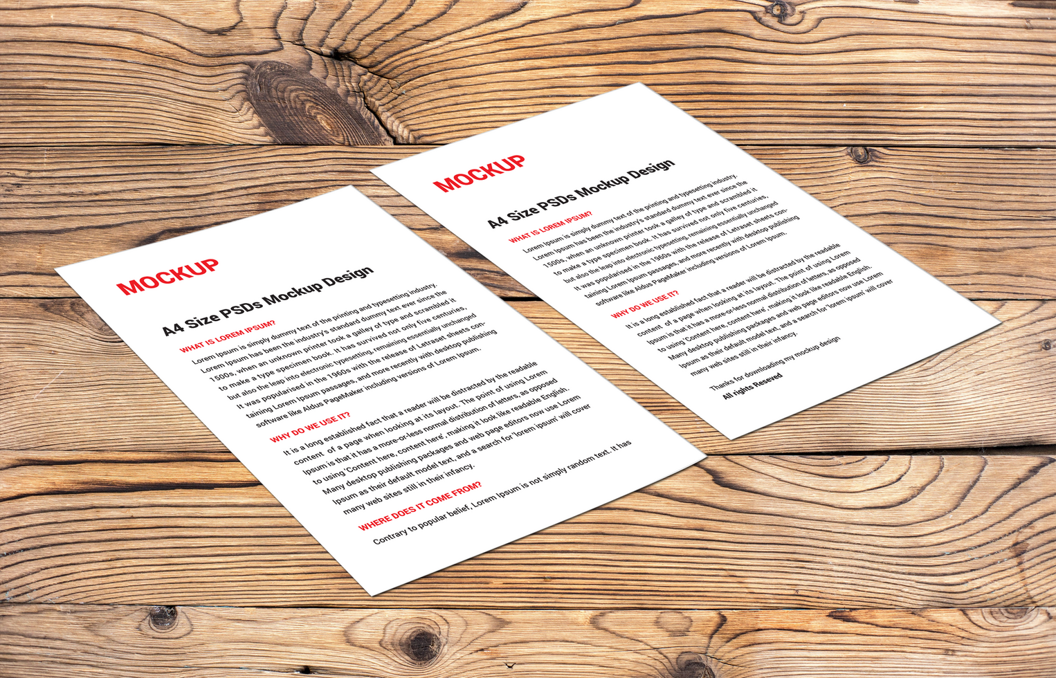 Double sided flyer sale sheet Letter Sell line sheet Menus posters pamphlets invoice Letterhead or fax cover photoshop mockup psd