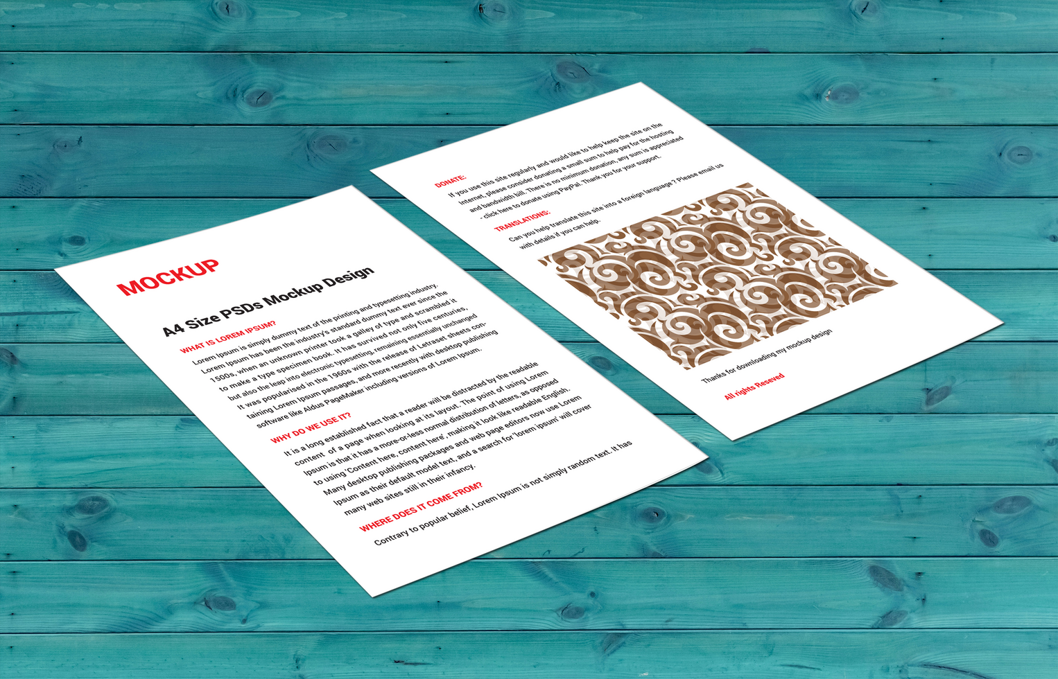 Double sided flyer sale sheet Letter Sell line sheet Menus poster pamphlets invoices Letterheads or fax covers photoshop mockup psd