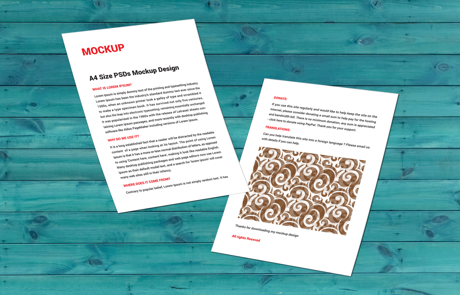 Double sided flyers sale sheet Letter Sell line sheet Menus poster pamphlets invoice Letterheads or fax covers photoshop mockup psd