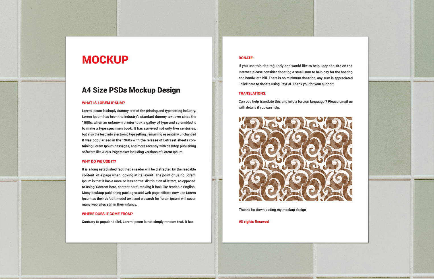 Double sided flyers sale sheet Letter Sell line sheet Menus poster pamphlets invoice Letterhead or fax covers photoshop mockup psd