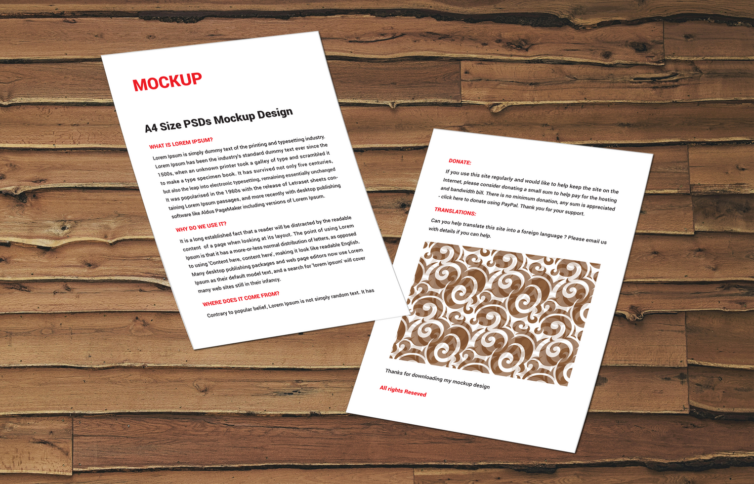 Double sided flyer sale sheet Letter Sell line sheet Menus poster pamphlet invoice Letterhead or fax cover photoshop mockup psd