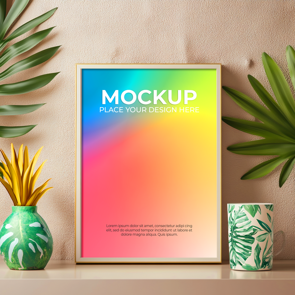 Modern Picture Frame in Clean Room psd