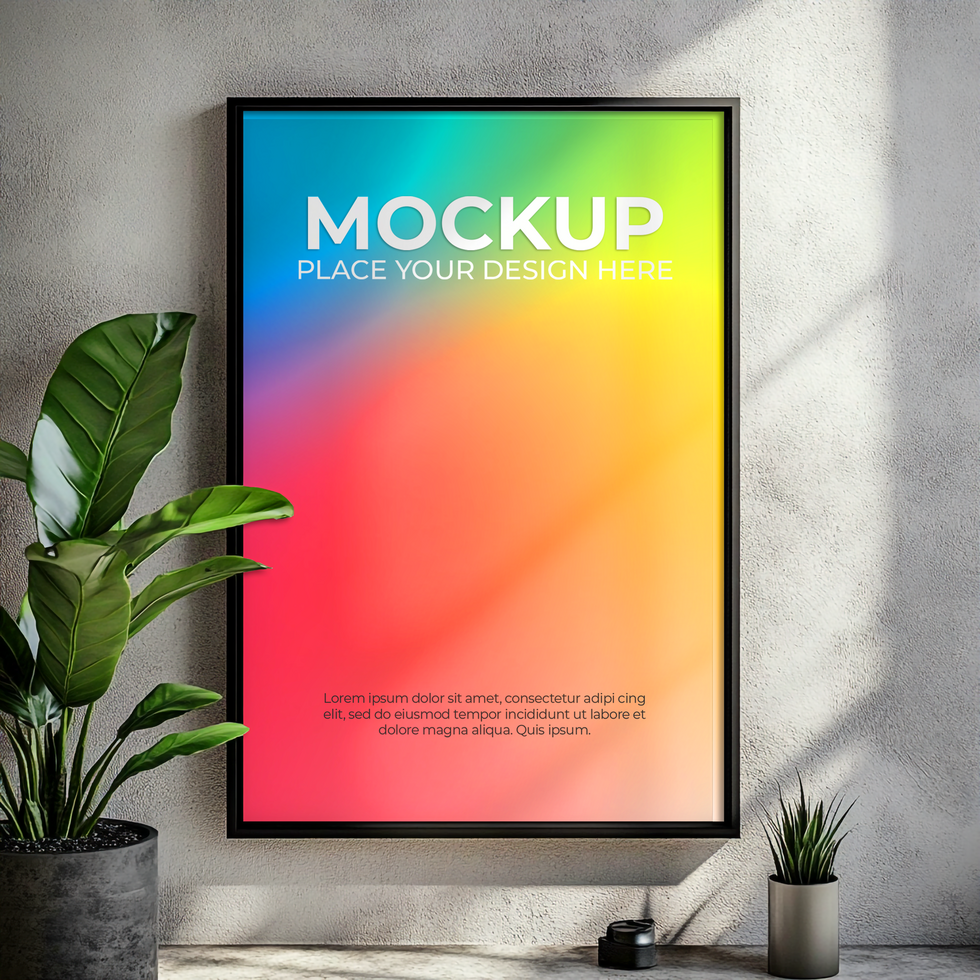 Picture Frame Scene in Modern Home psd