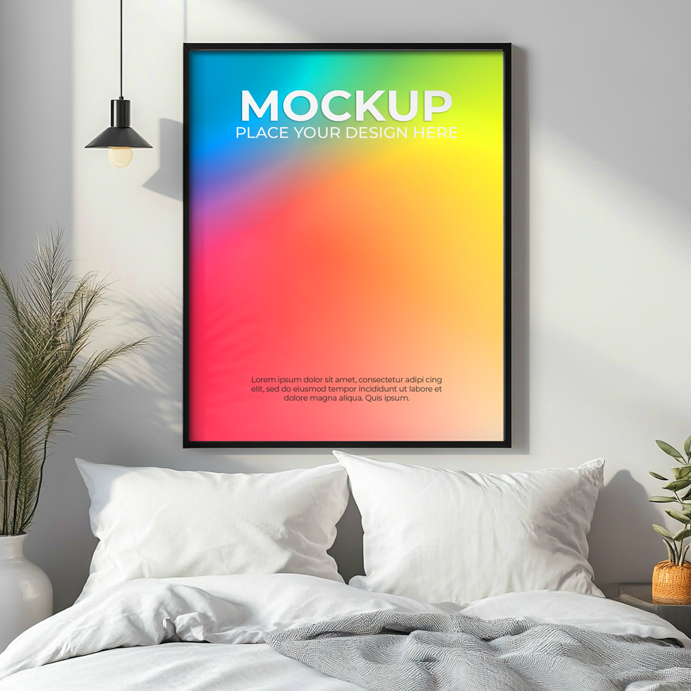 Light Interior with Picture Frame psd