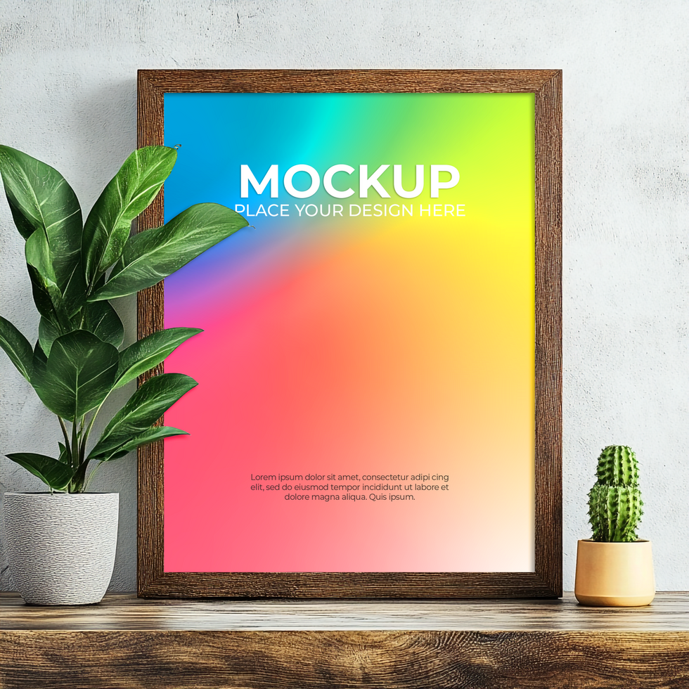 Clean Frame Layout for Wall Mockup psd