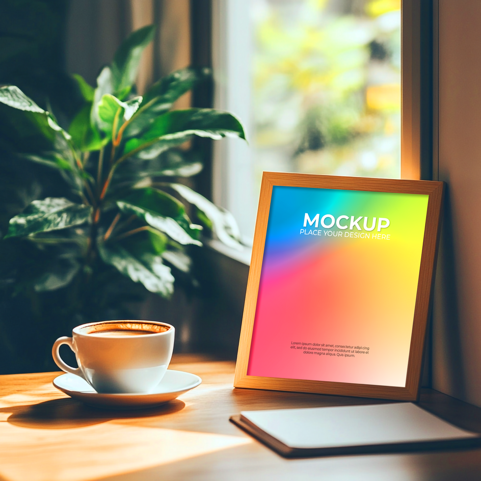 Artistic Interior with Picture Frame psd