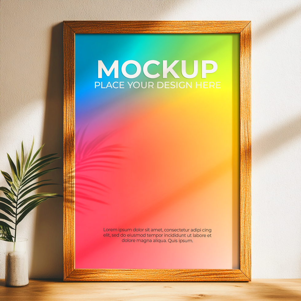 Realistic Picture Frame Mockup for Digital Work psd