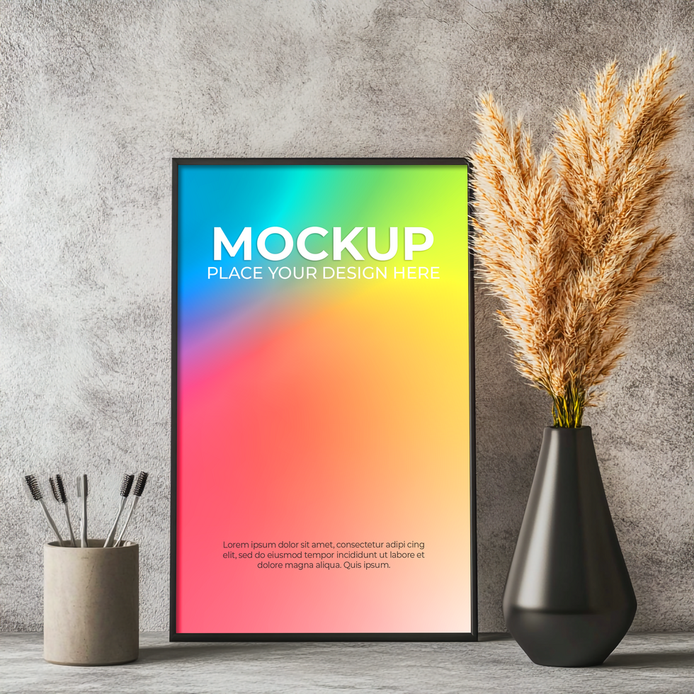 Interior Room Frame Display with Calm Aesthetic psd