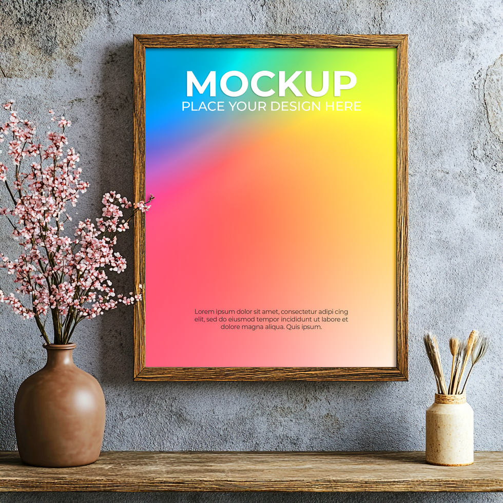Poster Frame in Soft Decor Scene psd
