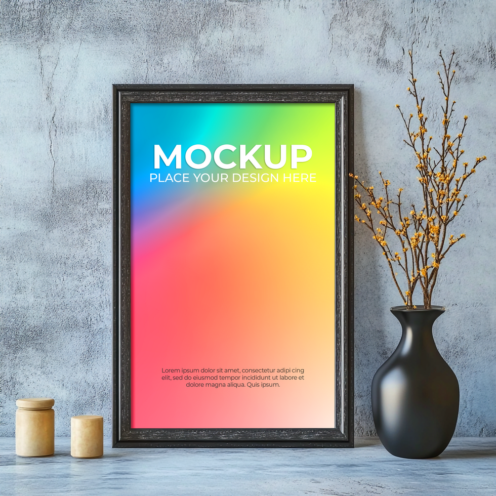 Simple Interior Mockup with Wall Frame psd