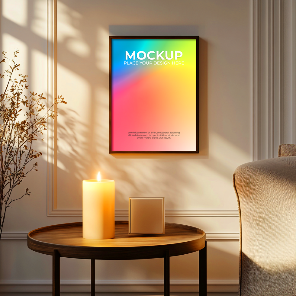 Wall Design Frame for Creative Product Mockup psd