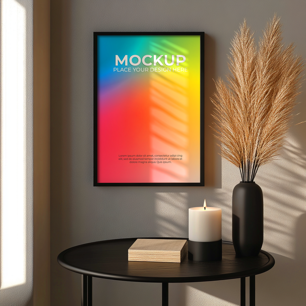 Cozy Room Wall Frame Display for Branding psd