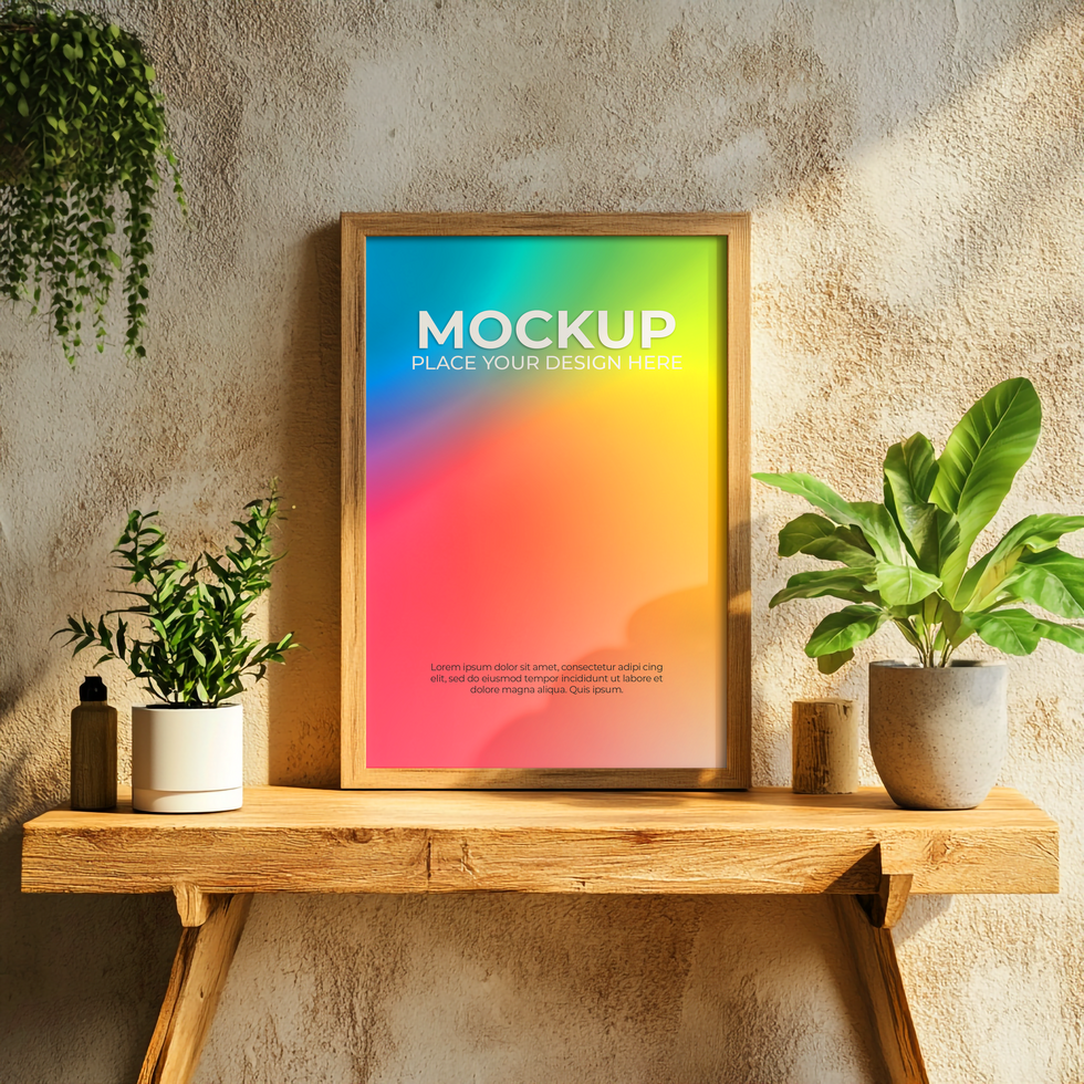 Minimalistic Frame Mockup in Home Decor psd
