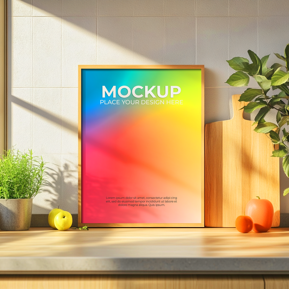 Neutral Frame Display on Home Wall psd
