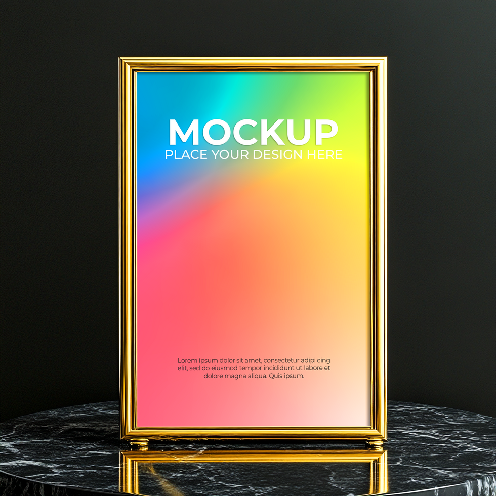 Wall Frame with Neutral Background Scene psd