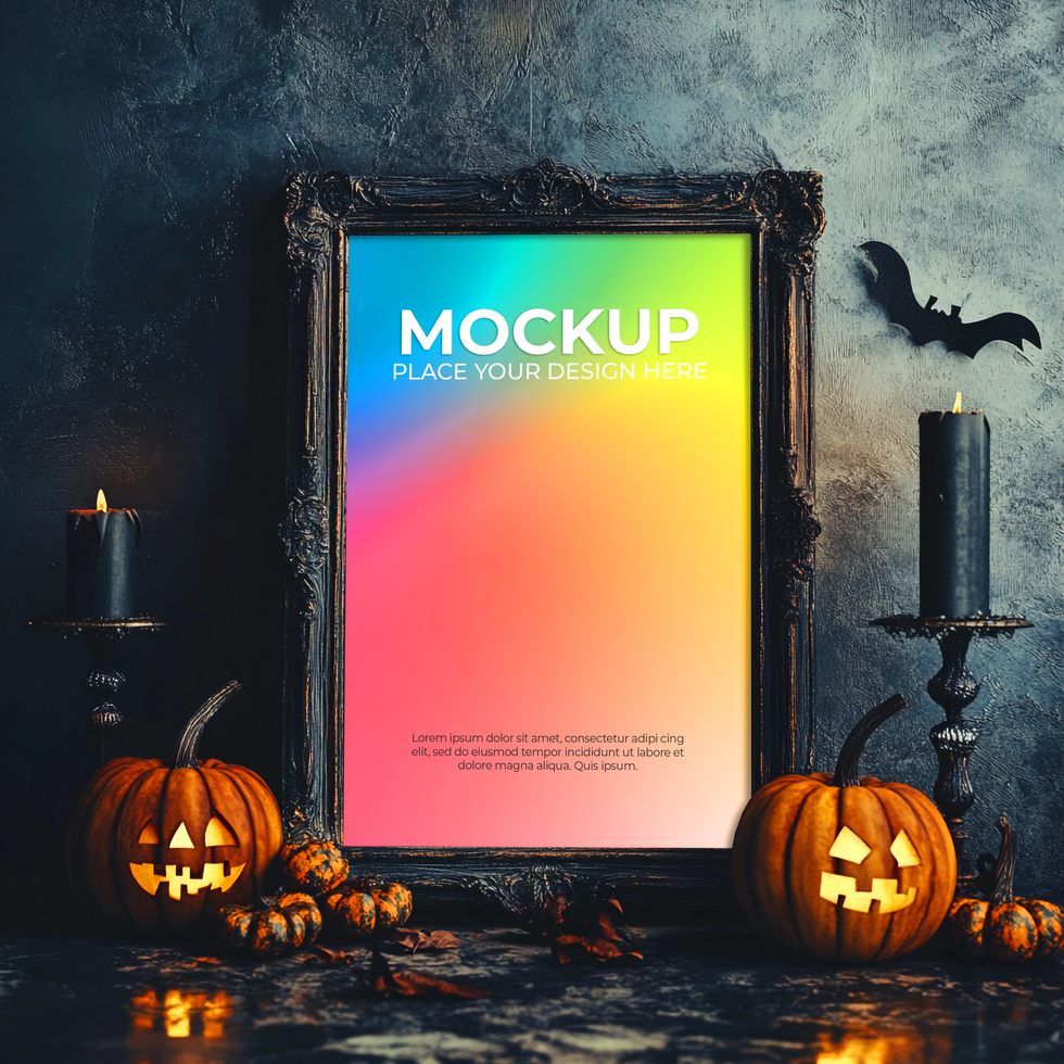 White Wall Decorated with Frame Mockup psd