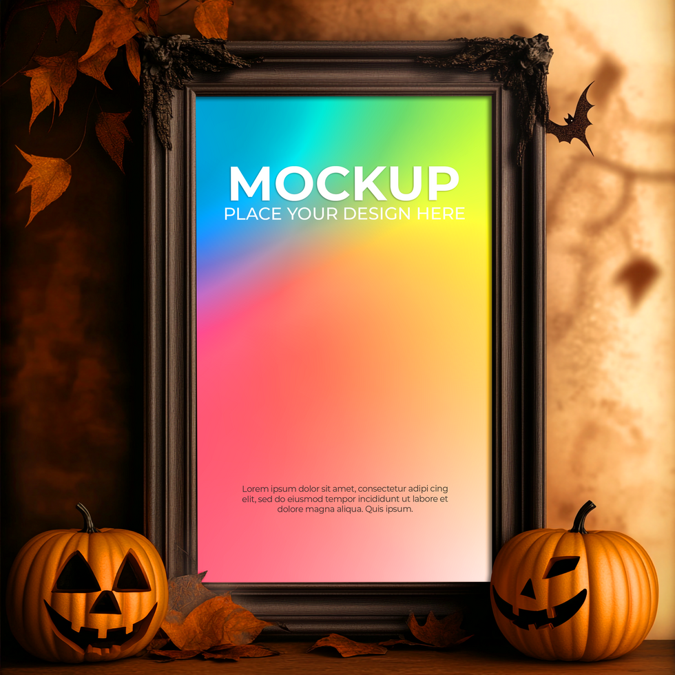 Picture Frame in Calm Room Atmosphere psd