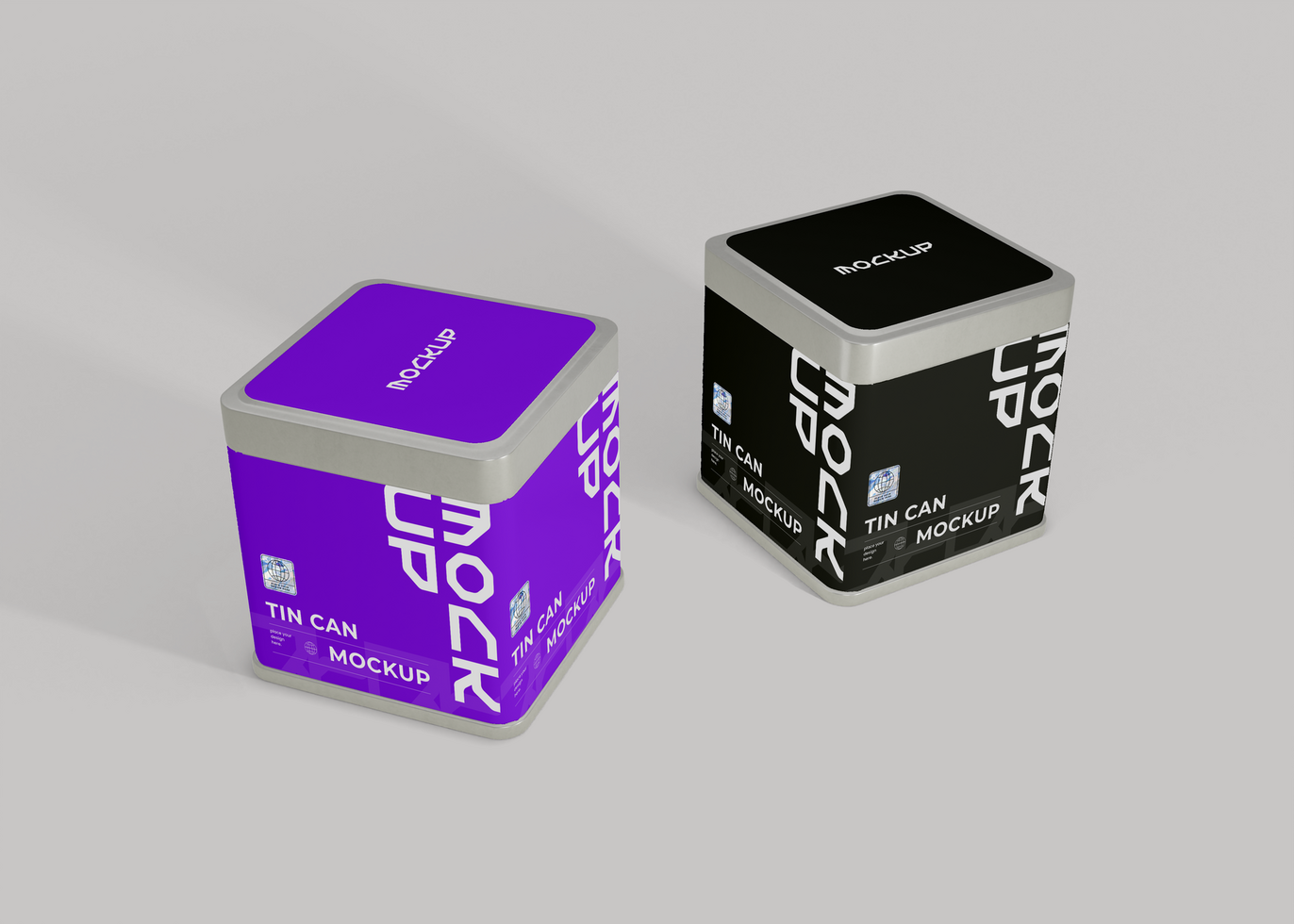 Glossy Tin Can Mockup psd