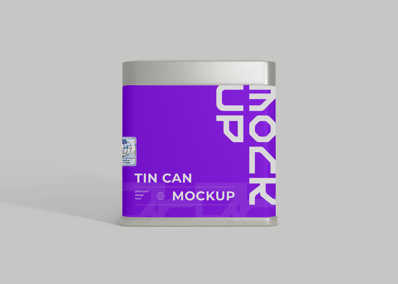Tin Can for Label Mockup psd