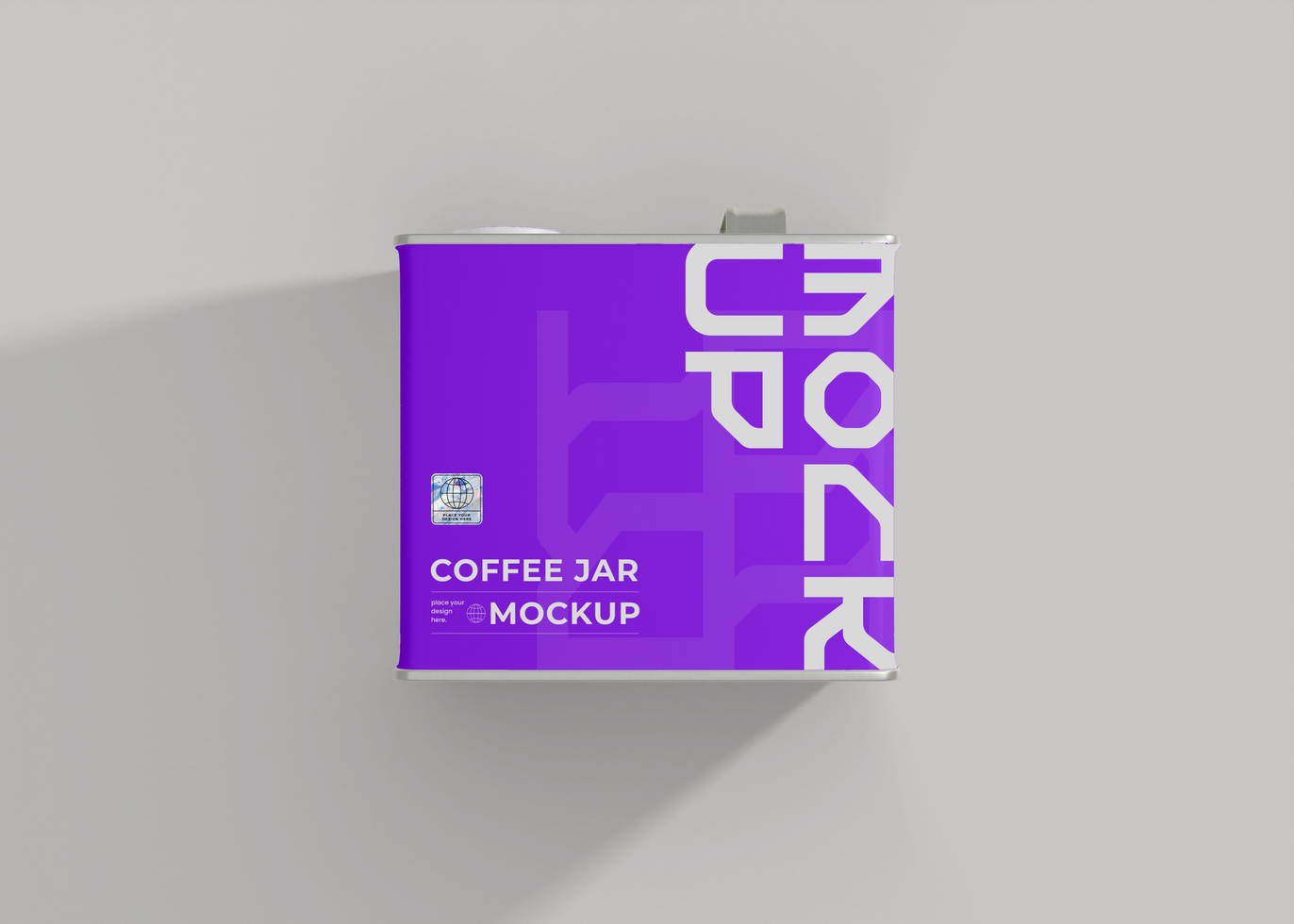 Coffee Tin Canister with Handle Mockup psd