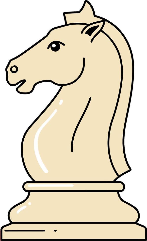 Chess knight piece icon illustration for board game strategy and tactics design vector