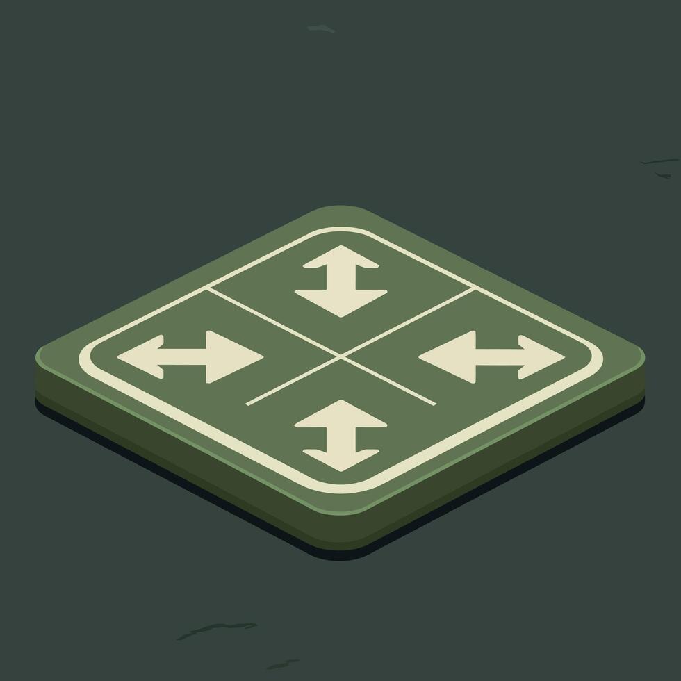 Four Direction Arrows Symbol in Green Shades Icon Illustration vector