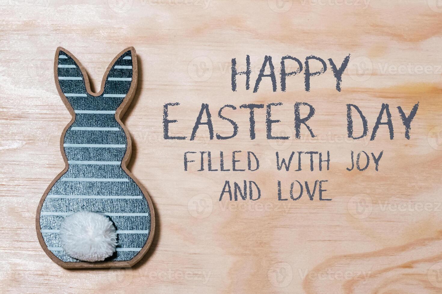 The rabbit is filled with joy and love photo