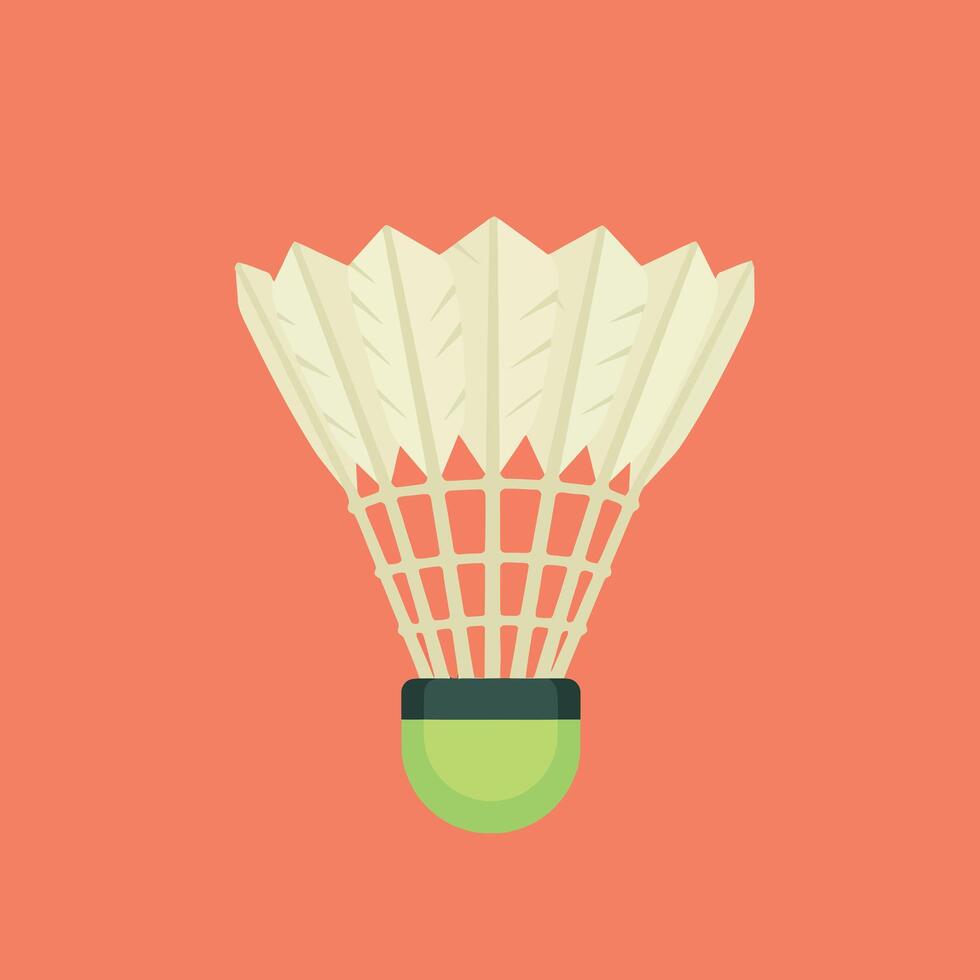 Shuttlecock for Badminton Sport Equipment on Orange Background Illustration vector