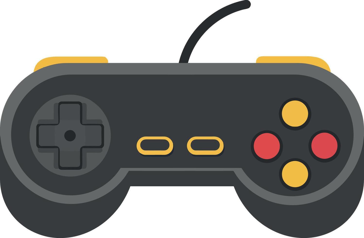 Retro style game controller with red and yellow buttons illustration vector