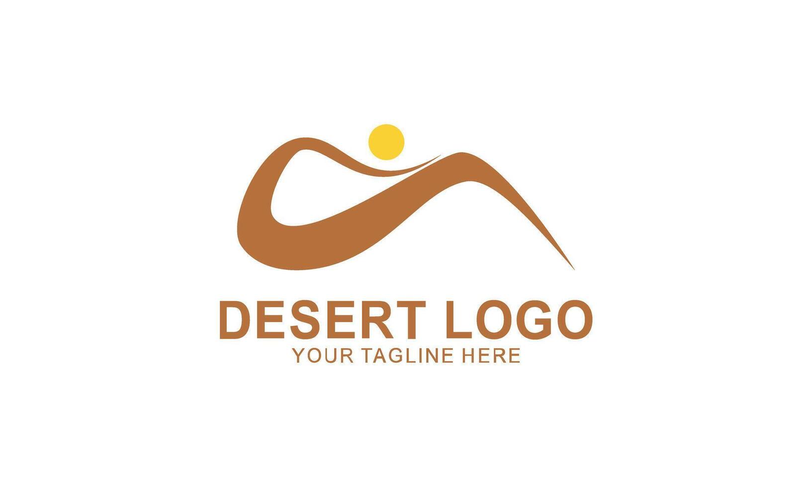 Desert Logo Design Template Sunset Silhouette vector