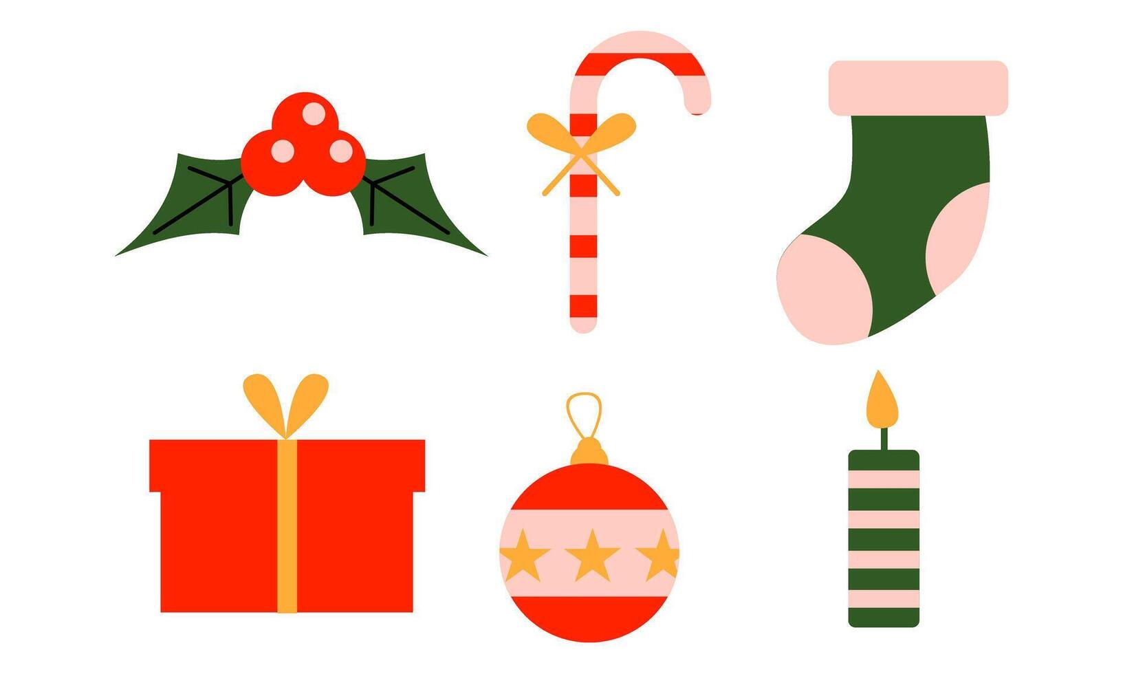 Christmas elements set. Christmas collection. Merry Christmas and Happy New year. Christmas collection with seasonal elements vector