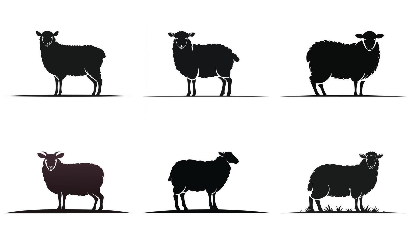 Black sheep silhouettes vector
