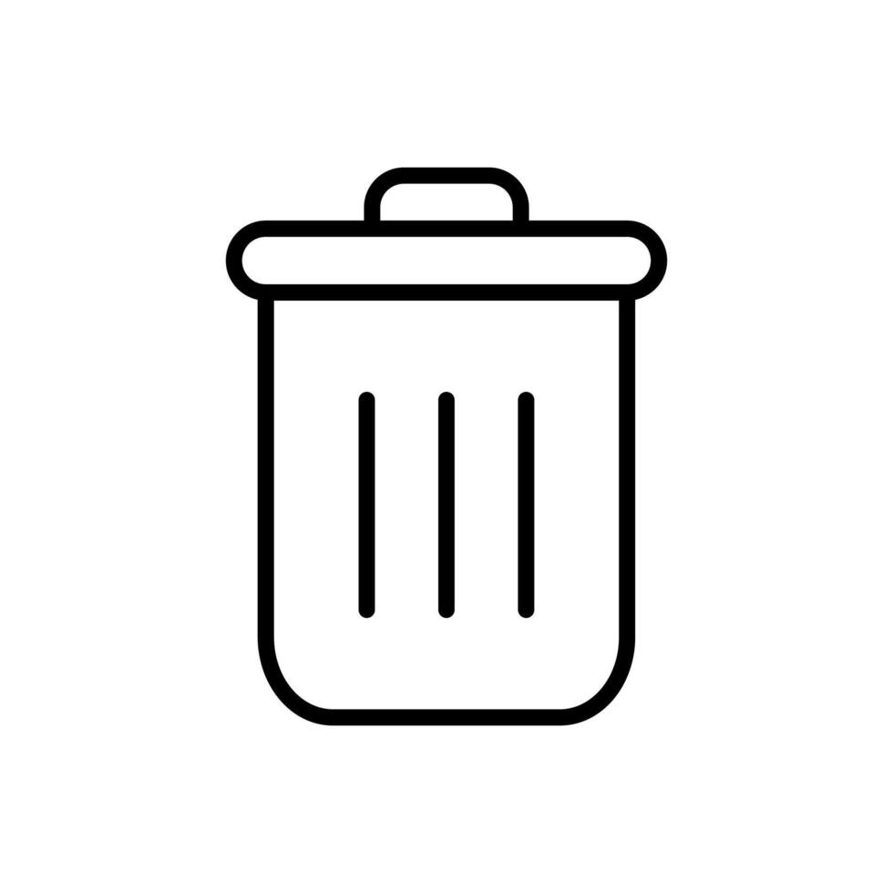 Trash Can Icon in Outline Style vector