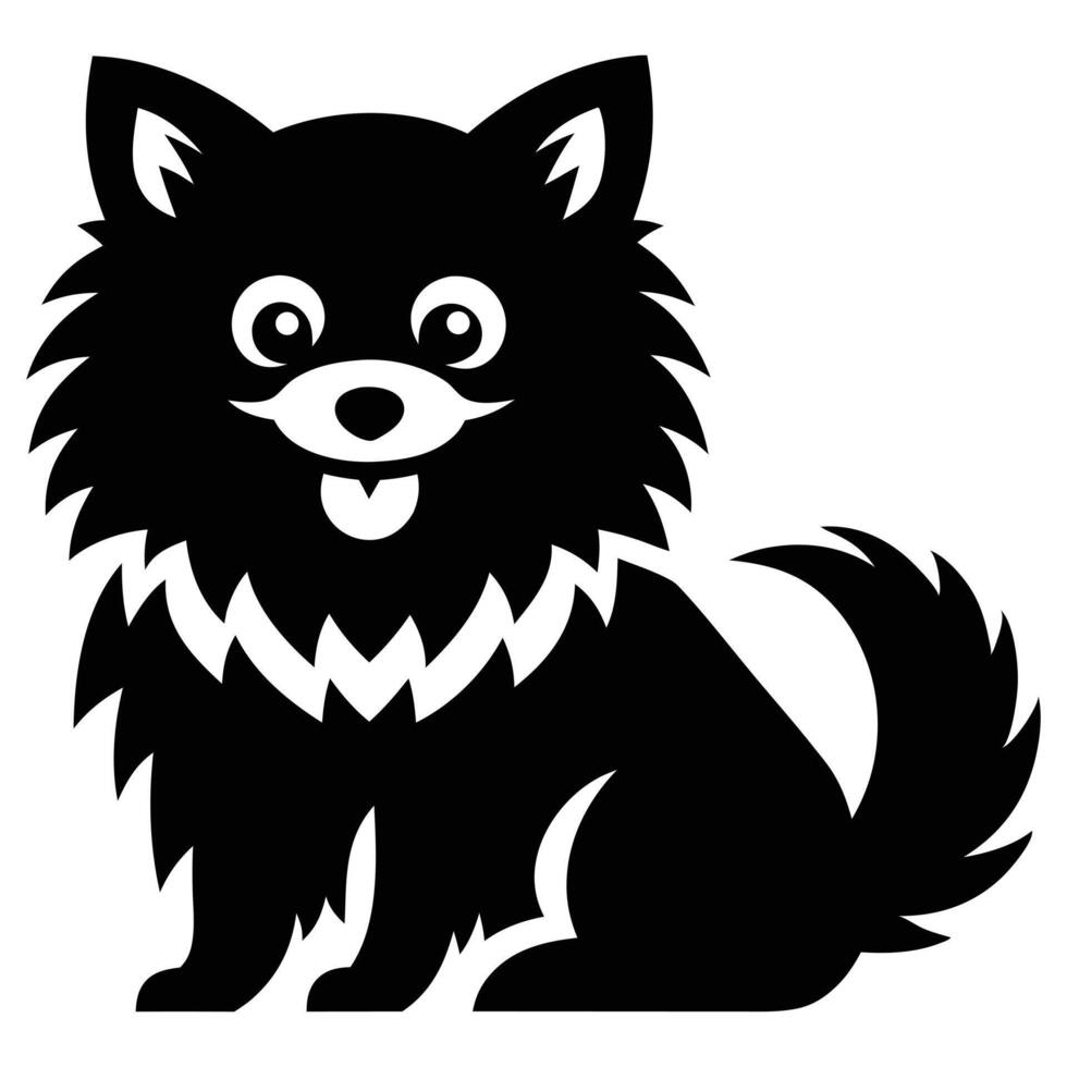 Hand drawn golden retriever silhouette vector