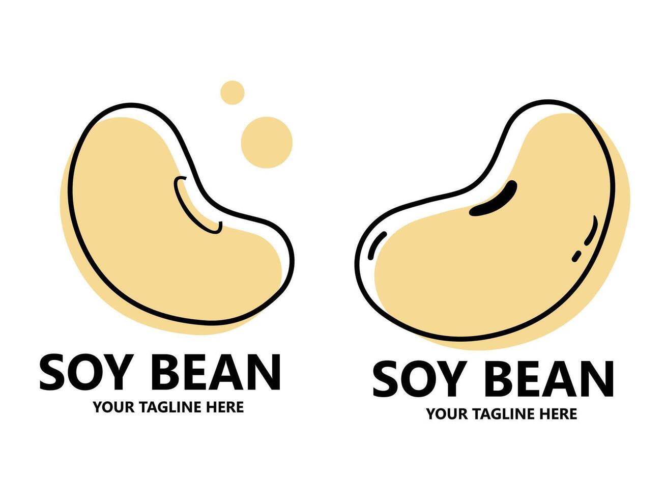 Soy bean logo healthy food design vector