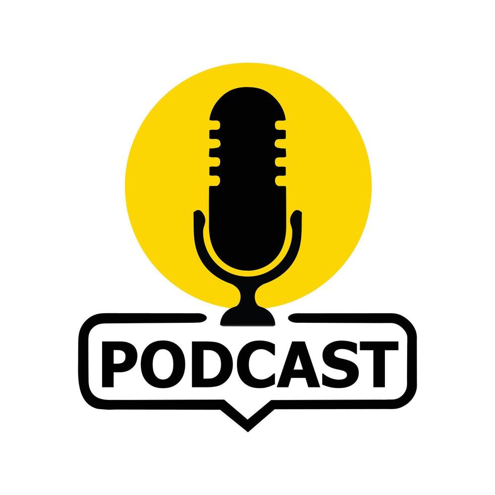 Podcast flat icon vector