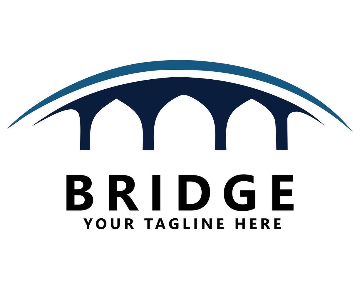 Modern Bridge Logo Design Template - Arch Bridge Icon for Business Branding vector
