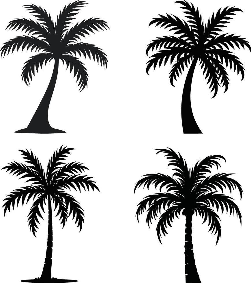 Palm tree silhouette vector
