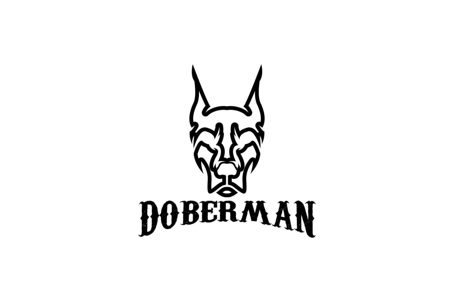 Clean Doberman design for logos, military themes, or streetwear branding. vector