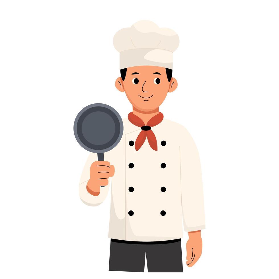 Flat illustration of male chef for Labor Day vector