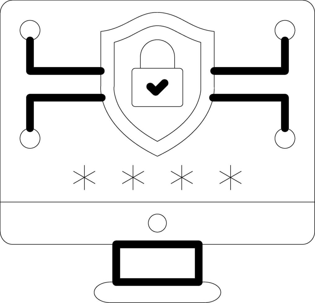 Security Modern Tech Icon vector