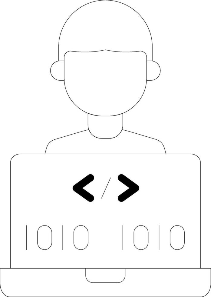 Programmer Mono Icon Symbol vector