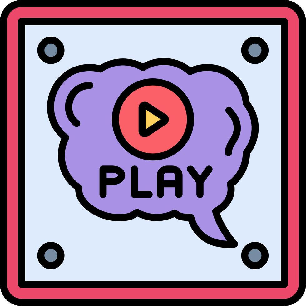 Play Outlined App Visual vector