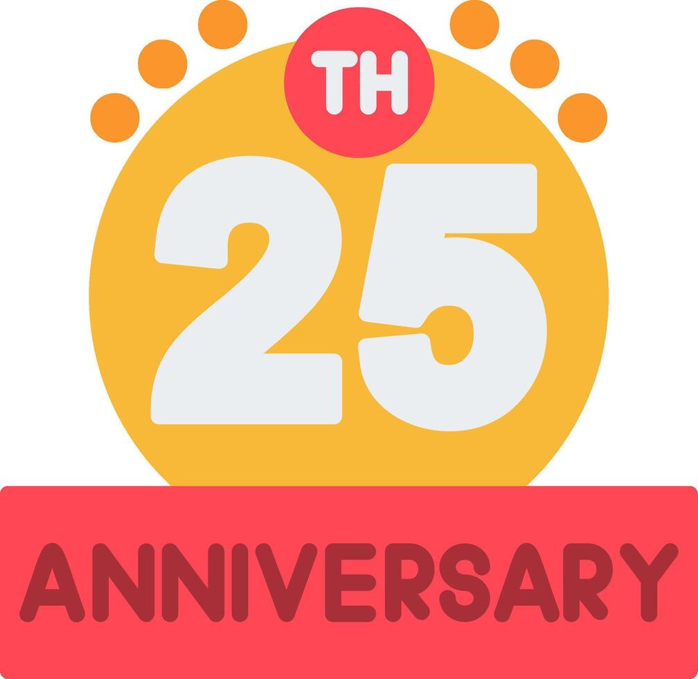 25th Anniversary Line Style Symbol vector