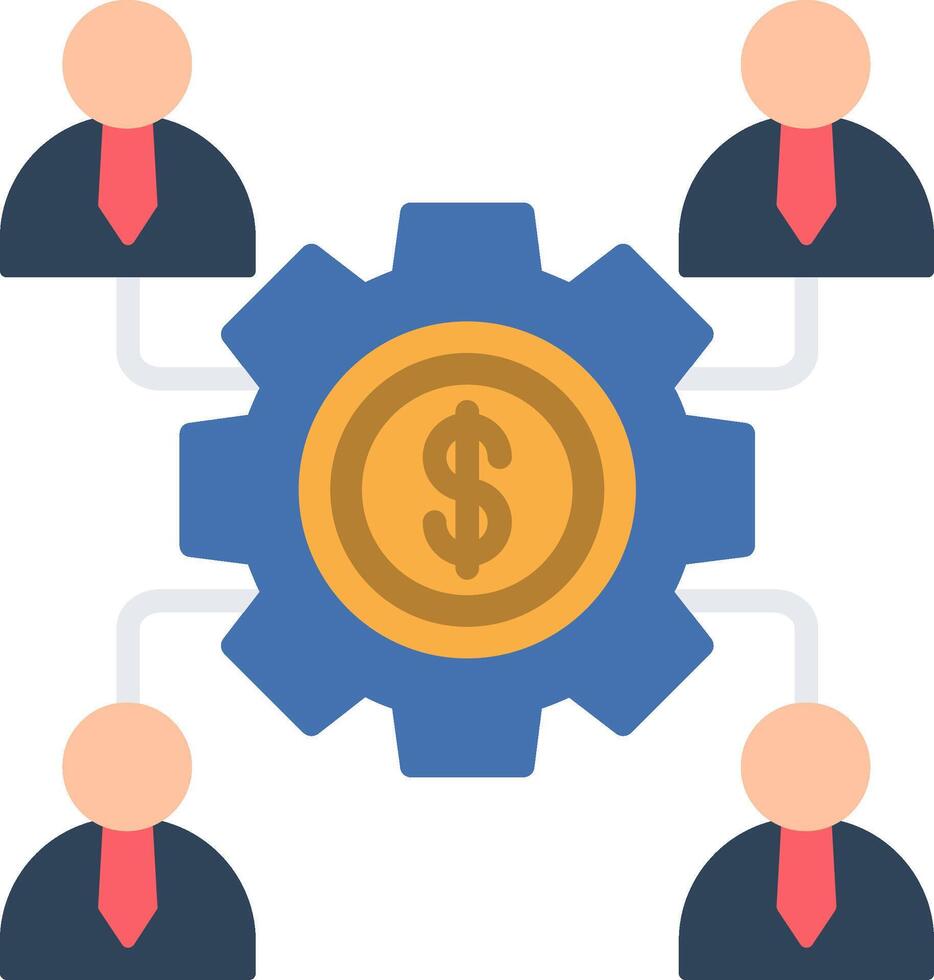 Teamwork Flat Styled Symbol vector