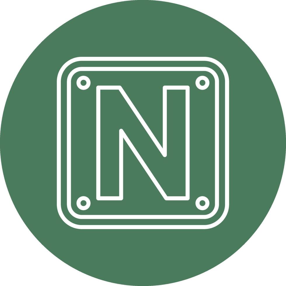 Letter N Neon Graphic Style vector