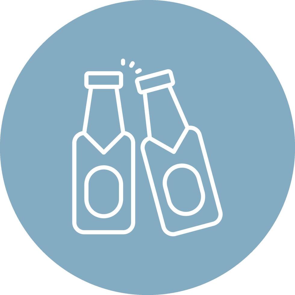 Beer Bottle Monochrome UI Visual vector