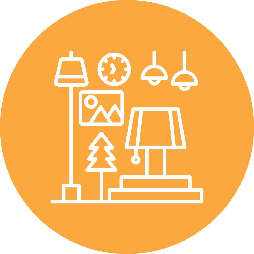Floor Lamp Digital UI Element vector