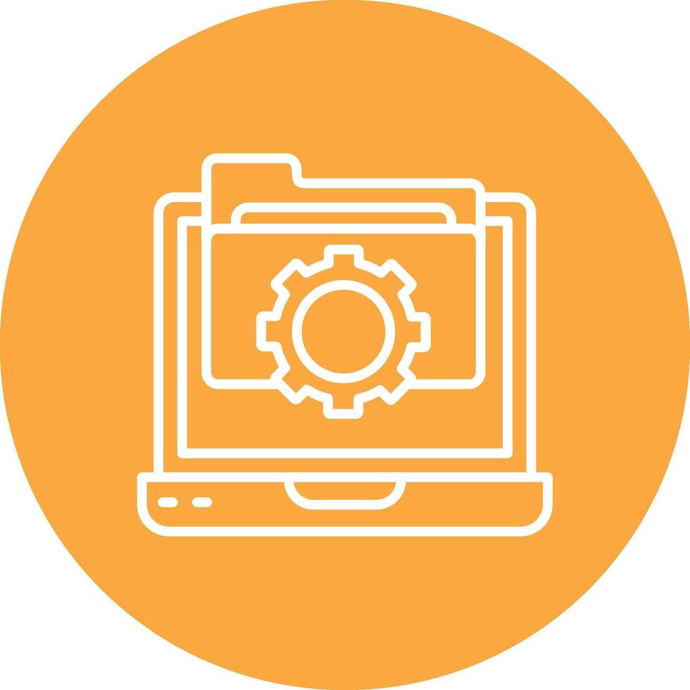 Folder Management 3D Line Art Piece vector